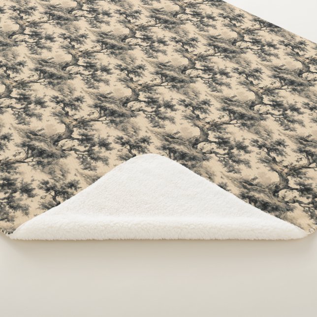 Manta Sherpa Enchanted Fairy Tale Forest Night Toile De Jouy  (3/4)