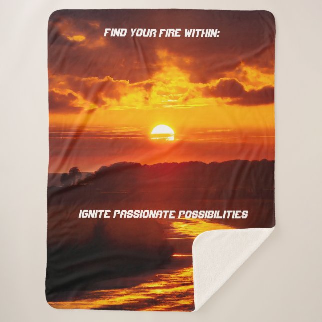 Manta Sherpa "Encuentra tu fuego dentro" Sherpa Blanket (Anverso)