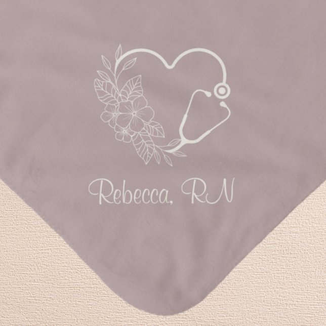 Manta Sherpa Enfermero de estetoscopio floral personalizado (Cute floral stethoscope Personalized Custom name nurse doctor blanket gift feminine present cozy)