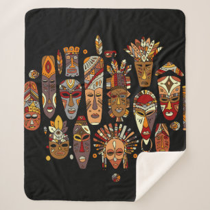 Manta Sherpa Enmascaramiento tribal étnico conjunto, boceto