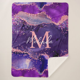 Manta Sherpa Envejecimiento de las secuencias de Purpurinas mor