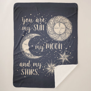 Manta Sherpa Eres mi luna de sol y estrellas