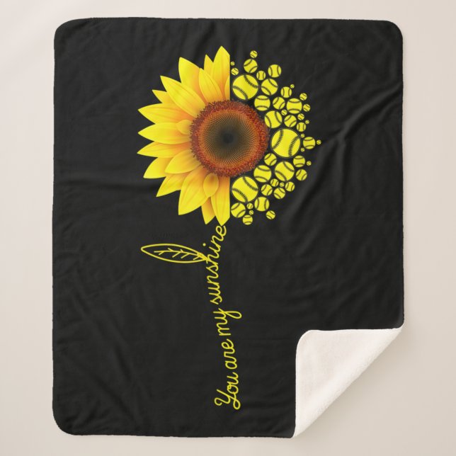 Manta Sherpa Eres Mi Softbol Sunshine Sunflower (Anverso)