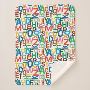 Manta Sherpa Eric Carle Cartas de patrón de alfabetos