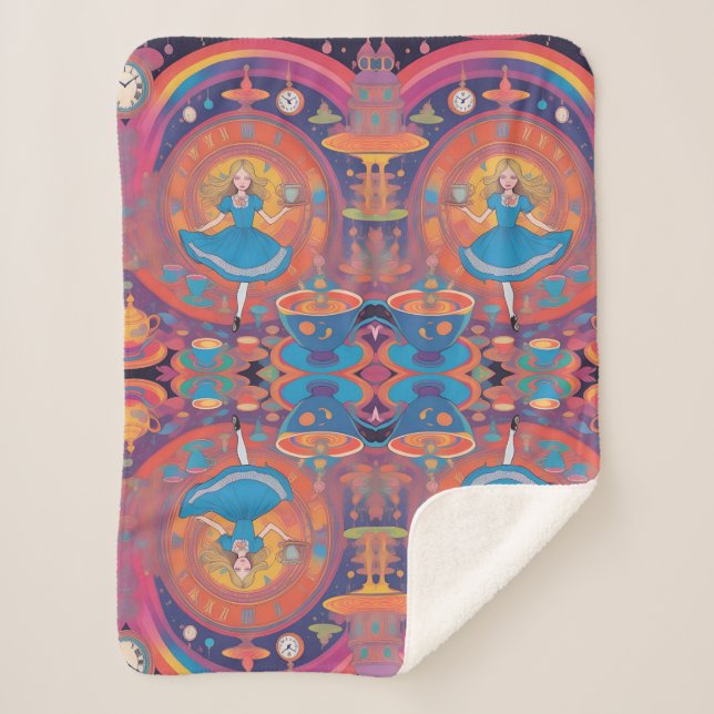 Manta Sherpa Es hora del té Alicia (Anverso)