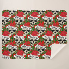 Manta Sherpa Esbozo De Guay De AF Festividad En Santa Hat