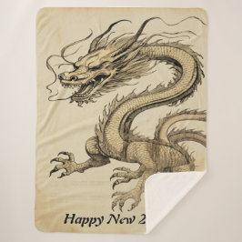 Manta Sherpa Esbozo virgen feliz 2024 de Dragon No2