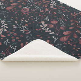 Manta Sherpa Escandinavia Floral Folclore Arte Patrón Sin Marav