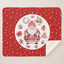 Manta Sherpa Escandinavia Santa Claus Red Medium