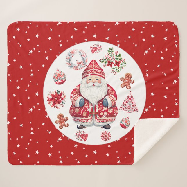 Manta Sherpa Escandinavia Santa Claus Red Medium (Anverso (horizontal))