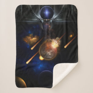 Manta Sherpa Escapada de arte fractal asteroide apocalipsis