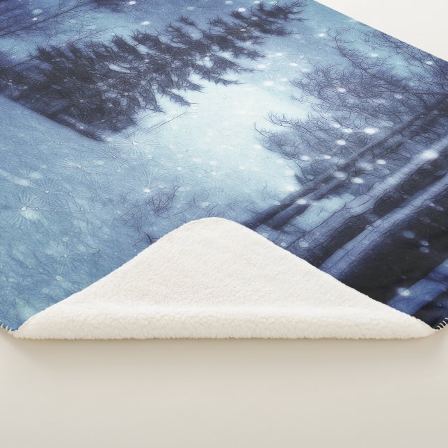 Manta Sherpa Escena de invierno del bosque mágico iluminado por (3/4)