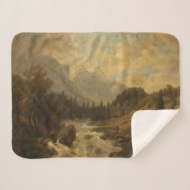 Manta Sherpa Escena del paisaje forestal (por Josef Kriehuber) (Anverso (horizontal))