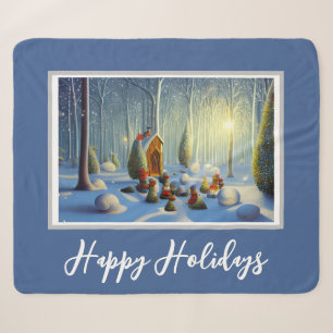 Manta Sherpa Escena forestal de Navidades caprichosos