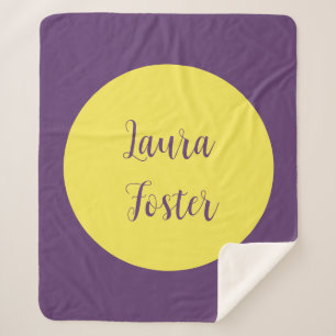 Manta Sherpa Escritura a mano Nombre elegante Indigo y Color Am