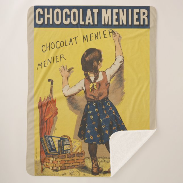 Manta Sherpa Escritura de pared de Chocolat Menier (Anverso)