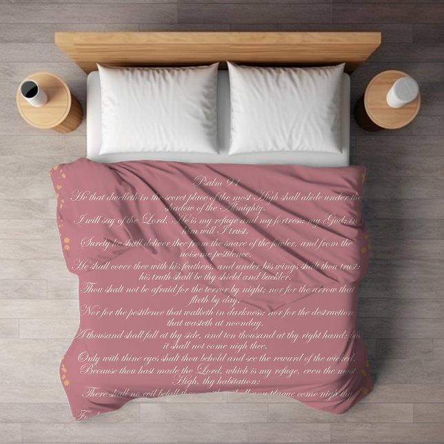 Manta Sherpa Escritura rosa, Salmo 91 Verso de Biblia Cristiana (Subido por el creador)