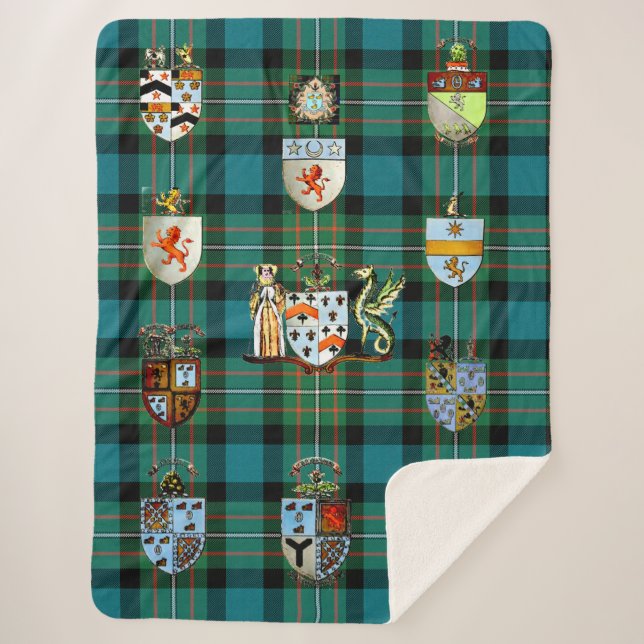 Manta Sherpa Escudos del clan Sherpa Blanket Throw Ferguson (Anverso)