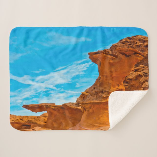 Manta Sherpa Esculturas de Rock Rojo de la Pequeña Finlandia (Anverso (horizontal))