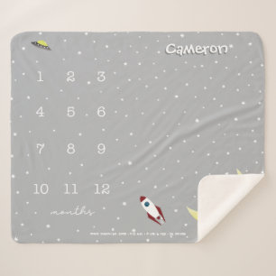 Manta Sherpa Espacio exterior Personalizado Neutral Gris