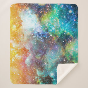 Manta Sherpa Espacio futurista, fondo nebuloso estrellado.