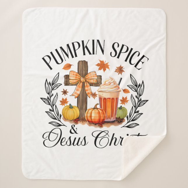 Manta Sherpa Especie De Calabaza Y Calabaza De Jesucristo Chris (Anverso)