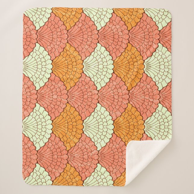 Manta Sherpa Espectáculo de la Shell: Patrones de mar abstracto (Anverso)