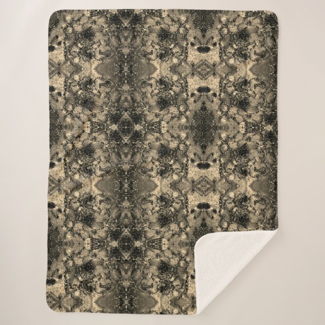 Manta Sherpa Espejo con un aspecto aterciopelado, clásico beige (Anverso)