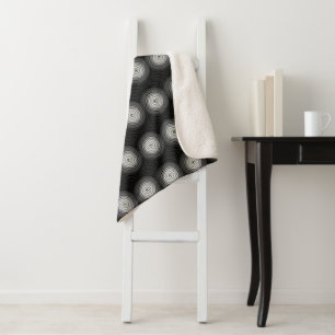 Manta Sherpa Espiral negra y blanca