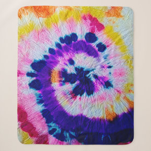 Manta Sherpa Espiral psicodélica. Tejido multicolor. Hip