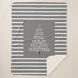 Manta Sherpa Espíritu gris/blanco lindo de los Navidades