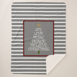 Manta Sherpa Espíritu gris/blanco lindo de los Navidades