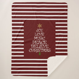 Manta Sherpa Espíritu rojo/blanco lindo de los Navidades