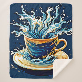 Manta Sherpa Esplash de café oceánico