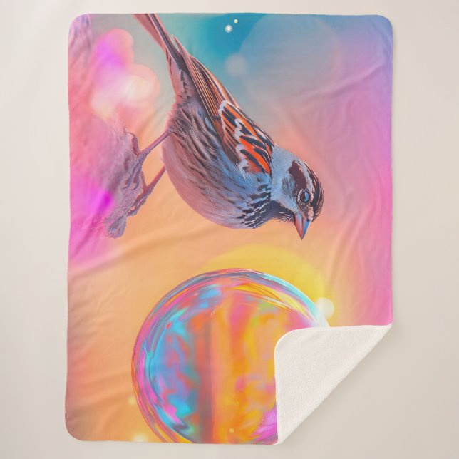 Manta Sherpa Espuma colorida y burbuja arcoiris (Anverso)