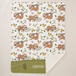 Manta Sherpa Espumas cortas durmiendo sobre el patrón de niños 