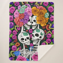 Manta Sherpa Esqueletos de besos