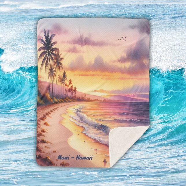 Manta Sherpa Esquema acuático Maui Hawaii Colorful | (Subido por el creador)