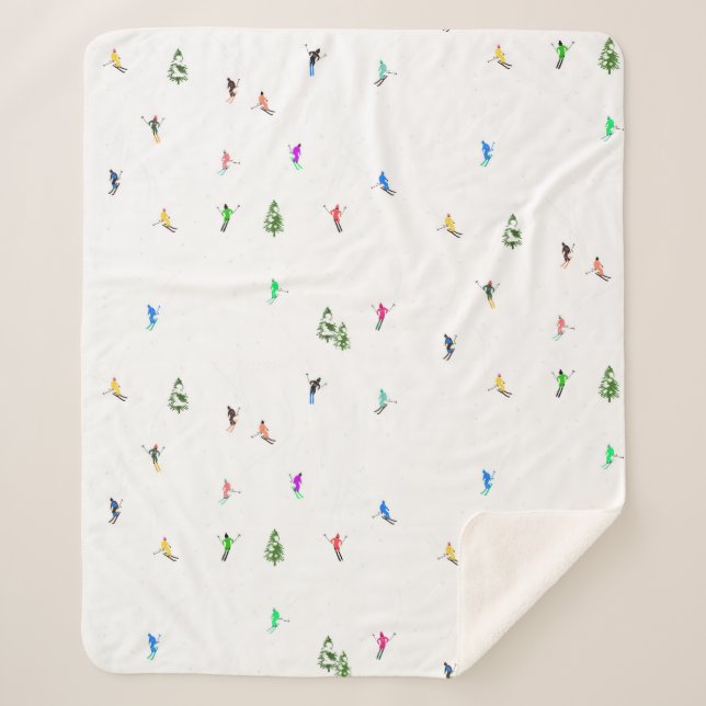 Manta Sherpa Esquí de esquí alpino en invierno (Anverso)