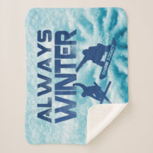 Esquiador y snowboard Throw Blanket