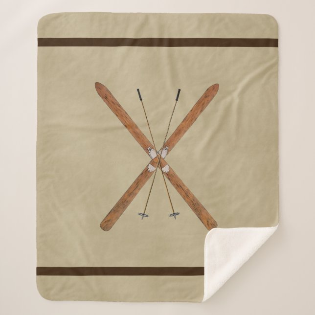 Manta Sherpa Esquíes De Campo Y Pollos (Anverso)