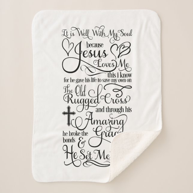 Manta Sherpa Está Bien Con Mi Alma Porque Jesús Me Ama (Anverso)