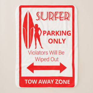 Manta Sherpa Estacionamiento Funny Surfer Solamente