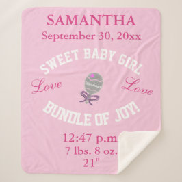 Manta Sherpa Estadísticas de natalidad de bebé rosada Rosa