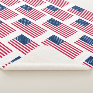 Manta Sherpa Estados Unidos de América Bandera Sherpa Blanket