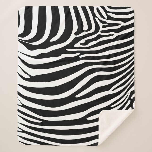 Manta Sherpa Estampado animal zebra (Anverso)