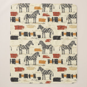 Manta Sherpa Estampado de cebra vintage rústico boho safari