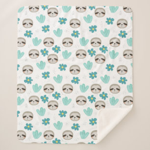 Manta Sherpa Estampado de flores dulce de la pereza