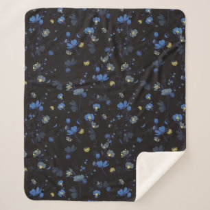 Manta Sherpa Estampado de flores soplado viento
