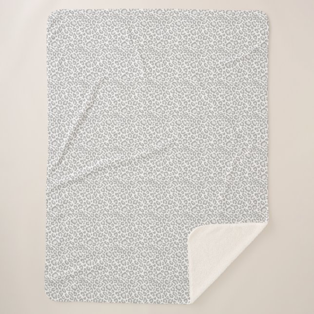 Manta Sherpa Estampado leopardo gris (Anverso)
